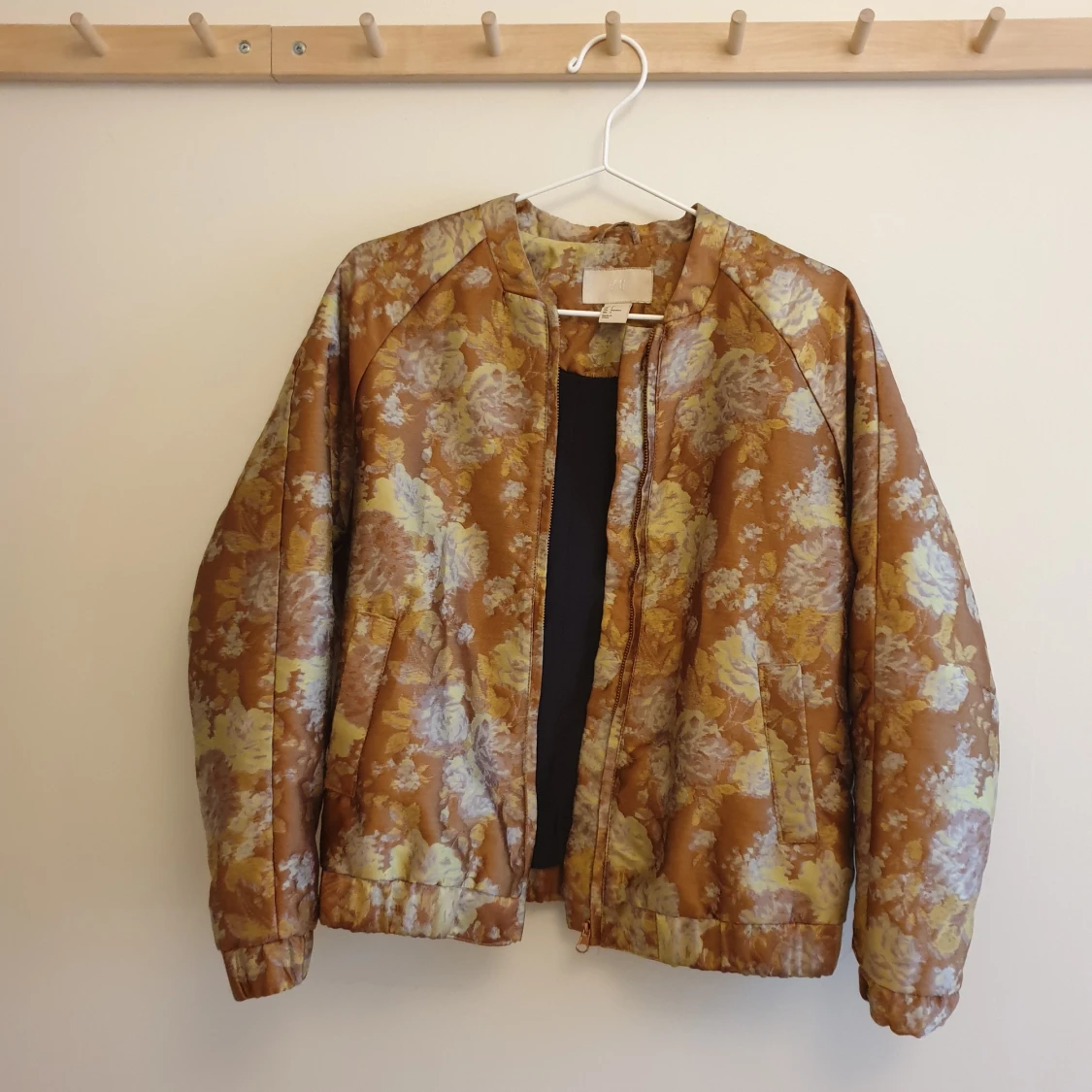 Vintage Guldblommig Jacka