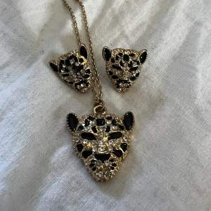 Matchande örhängen och halsband köpt på guldfynd, använda 1 eller 2 gånger, nypris 500 kr 