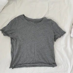 Grå T-shirt  - Säljer denna gråa T-shirten från hollister. Står xs men passar större. Jätte fin och skön❣️