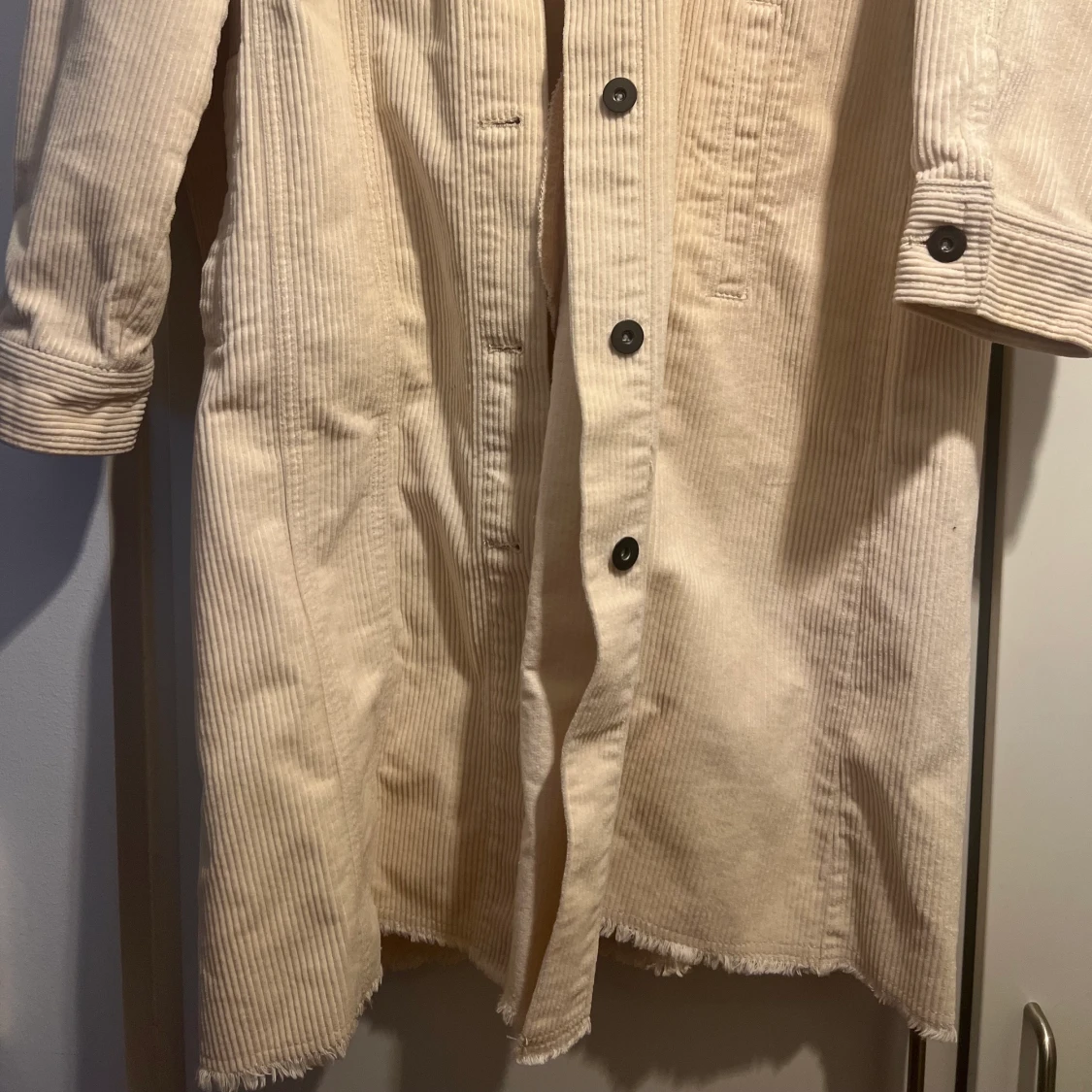 Zara lång skjortjacka, manchestertyg  - 91