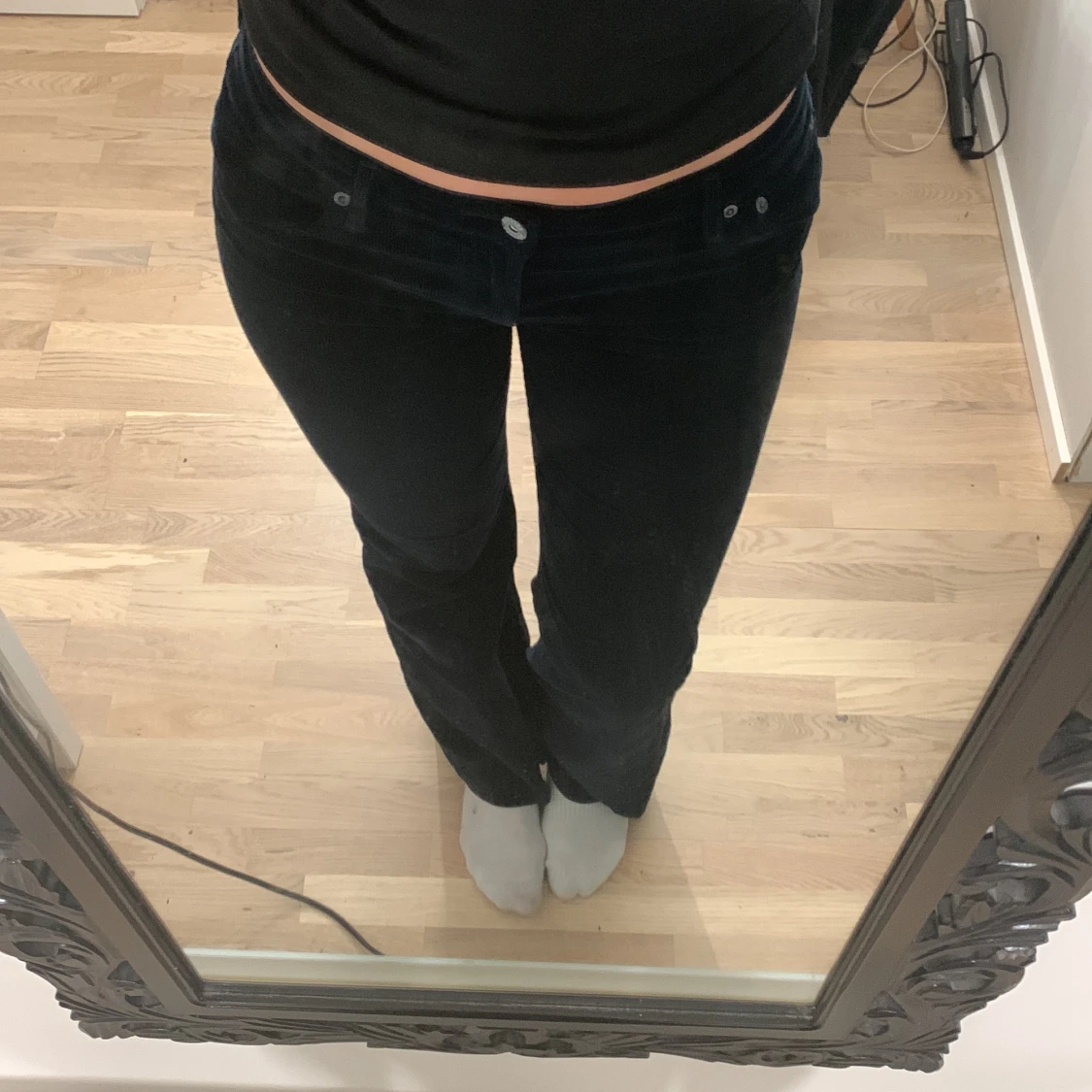 Lågmidjade bootcut byxor  - 91