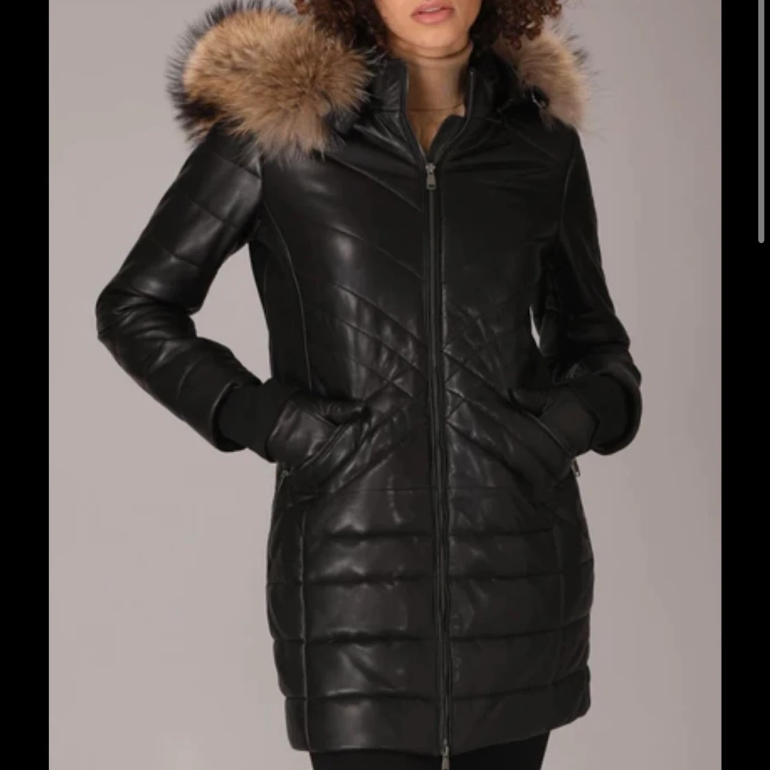 Danier Puffer coat med ekorrpäls