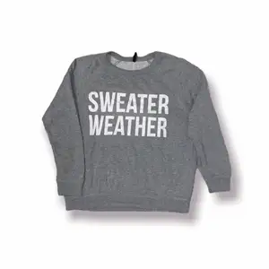 Grå tjocktröja med trycket ”Sweather Weather” från New Yorker i Storlek L 