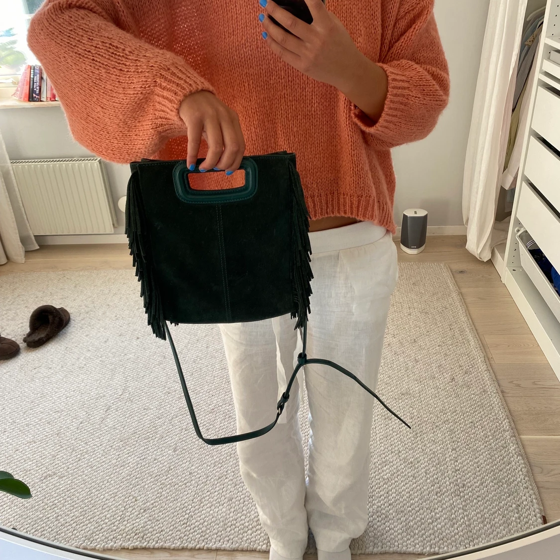 Mörkgrön maje väska M - 90