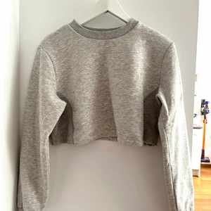 Grå croppad sweatshirt - Nyskick 