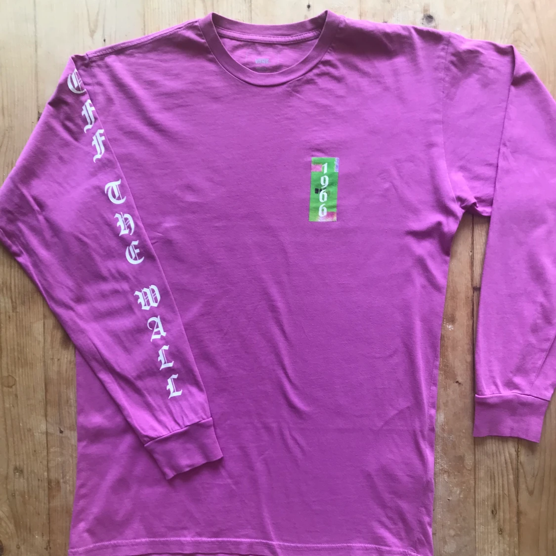 Vans - Långärmad t-shirt, rosa m print, herr M