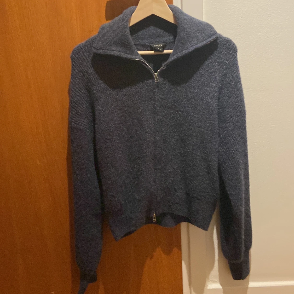 Stickad zip tröja  - 90