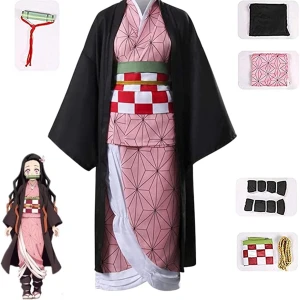 Nezuko cosplay  - Selling my nezuko outfit!! !!no wig included!!! It’s good quality nothing broken. The Bamboo in her mouth isn’t included either! 