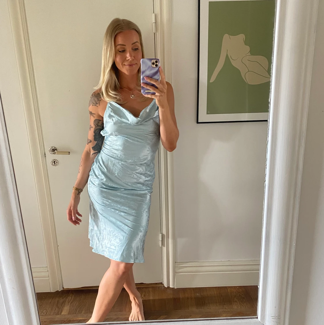 Klänning i sidenmaterial - 90