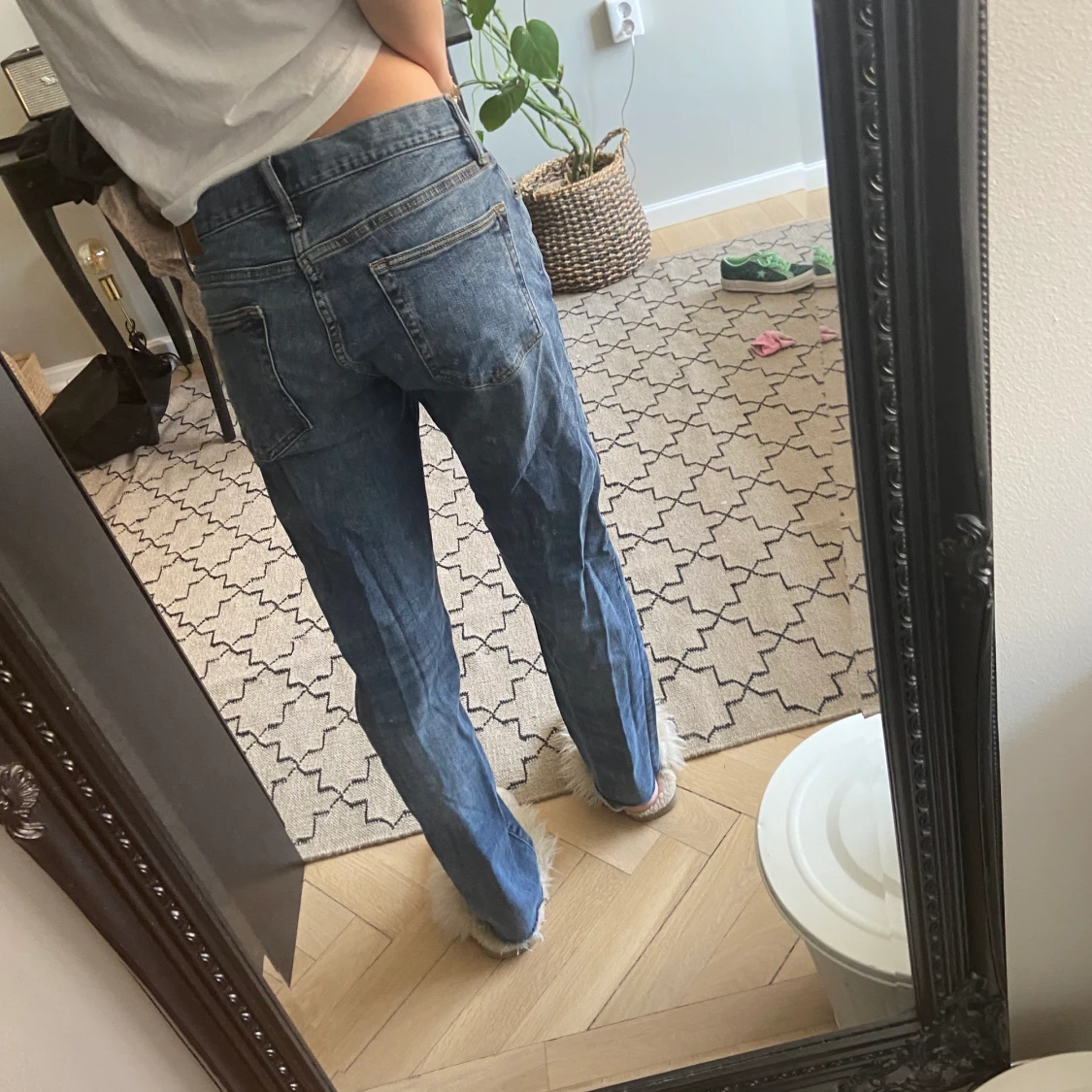 Låg missade raka jeans - 90