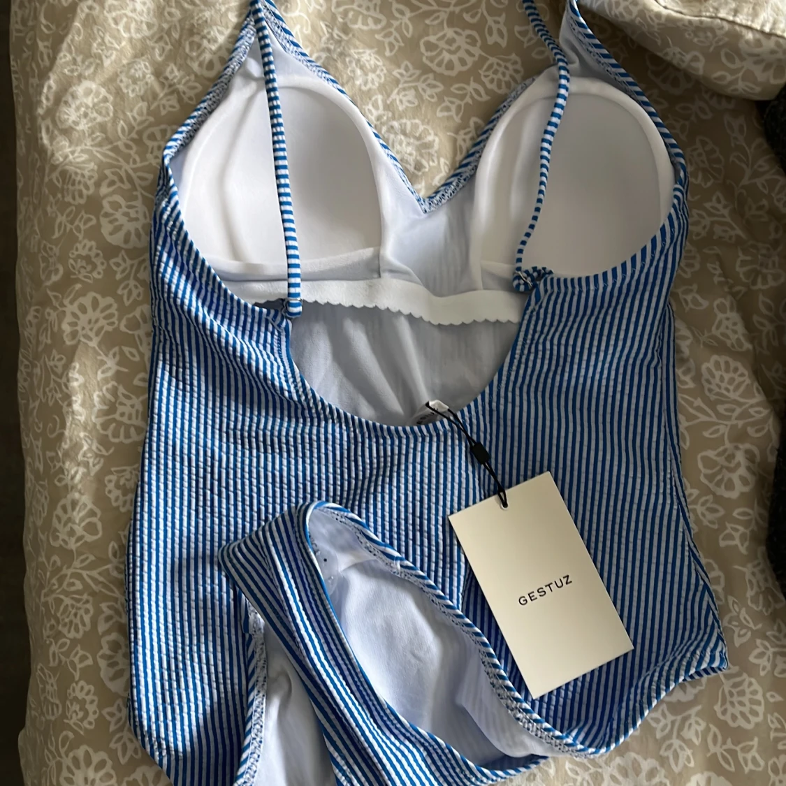 Randig blå baddräkt  - 91