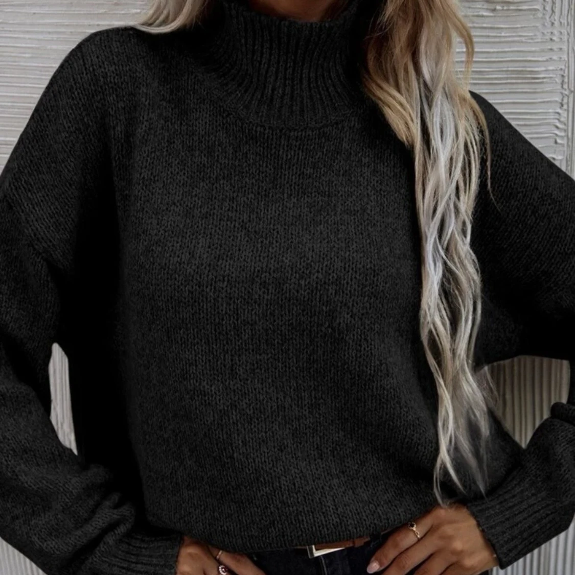 Stickad oversize tröja