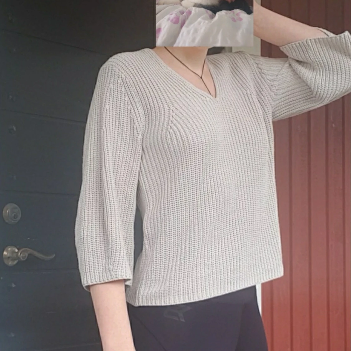 Beige vintertröja - 90