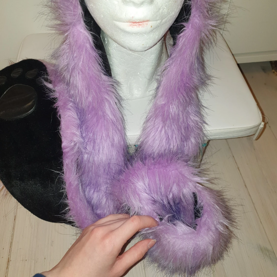 Kawaii fluffy scarf vinter mössa vantar - 91