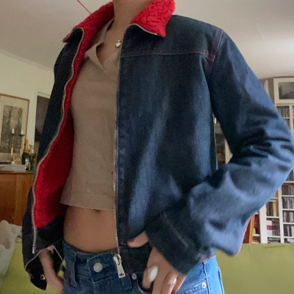 Fodrad jeansjacka  - 90