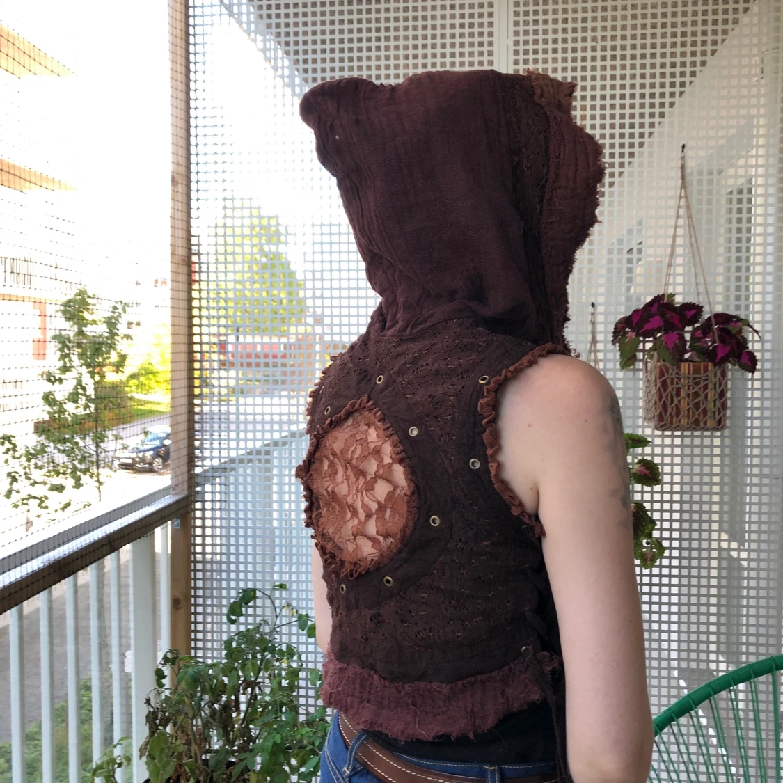 Bohemisk väst med luva - 90