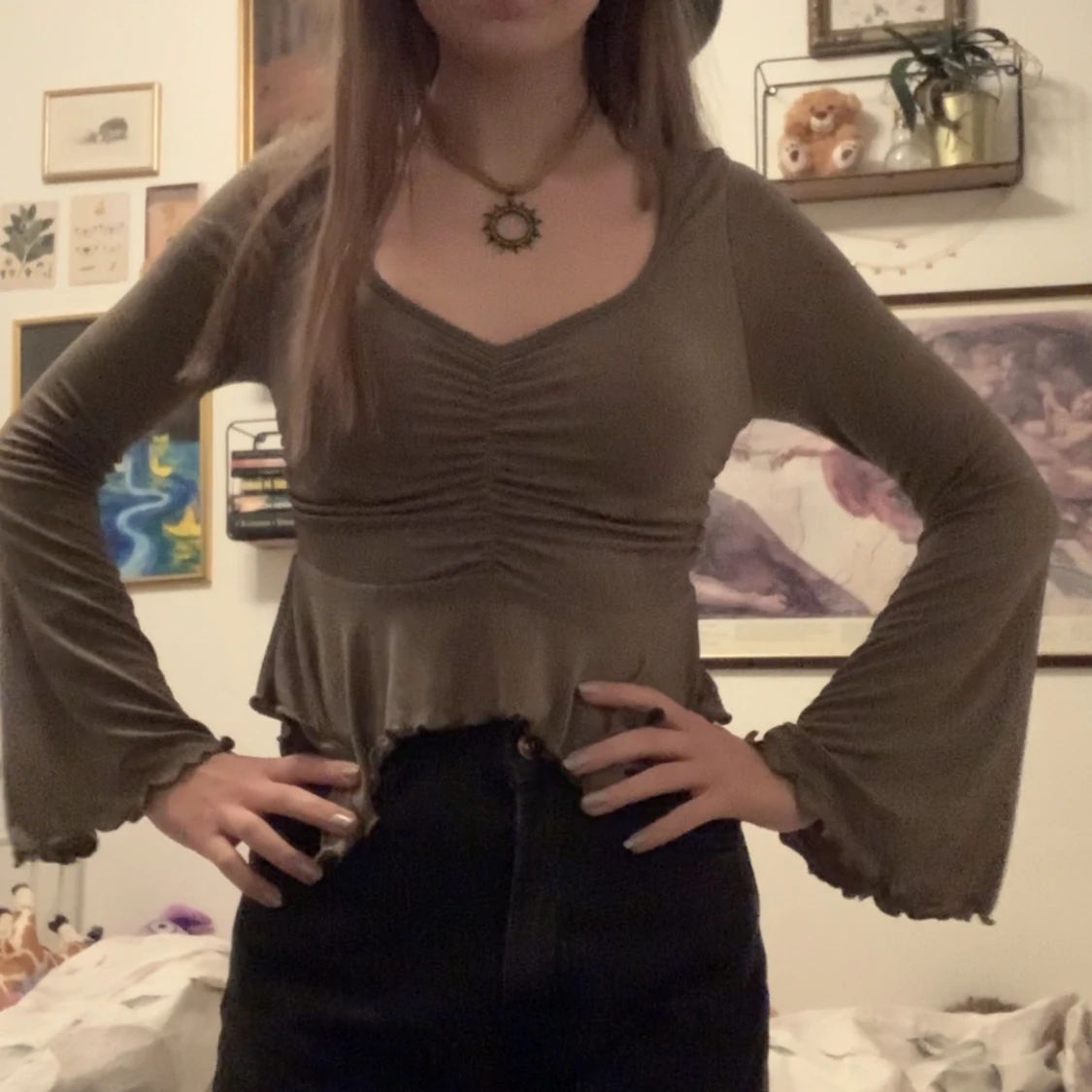 Grön Fairy grudge topp vida armar - 90