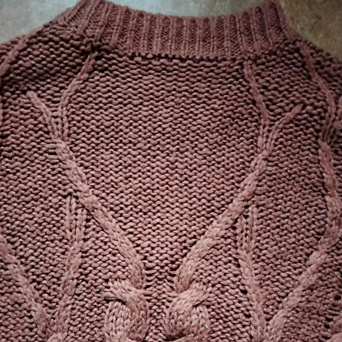 Orange stickat tjocktröja - 91