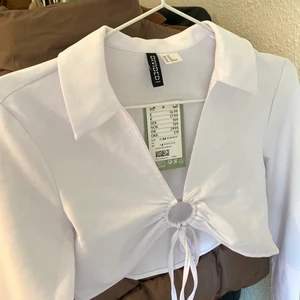 Festtopp - Helt ny skitsnygg topp köpt på H&M för några dagar sen, prislappen sitter kvar! Säljer pga den var för liten på mig. Har en vit dragkedja på sidan!🤍