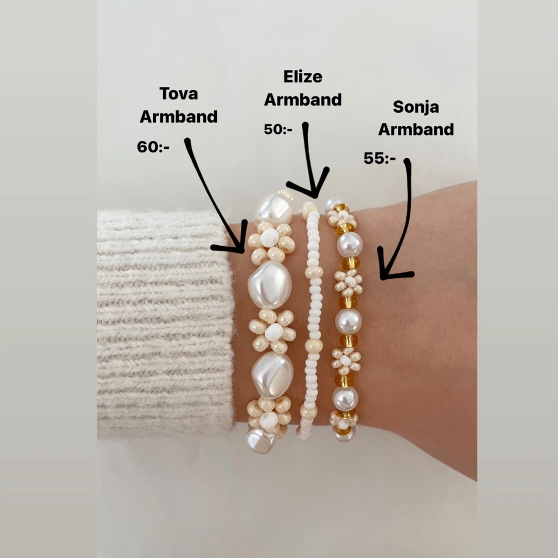 Tova, Elize & Sonja Armband  - 90