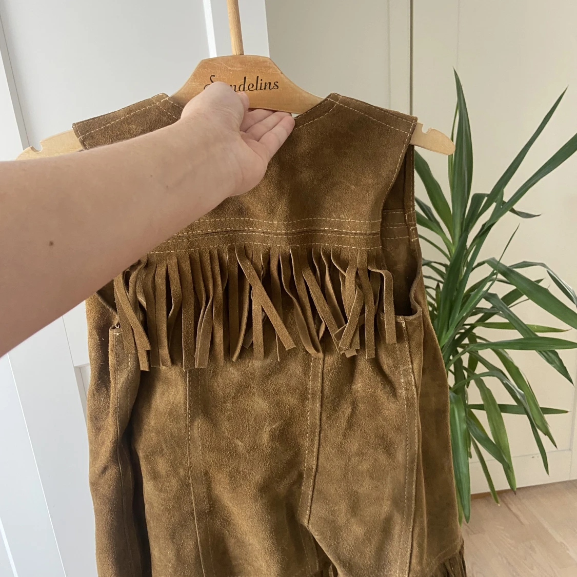 60-70 tals väst i mocka/skinn - 90