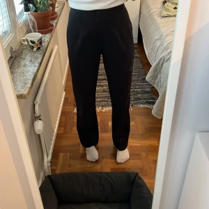 Svarta kostymbyxor - Svarta kostymbyxor som är köpta second hand. Jag skulle säga att dom är xs. Dom är i ett tunt material bra till sommaren.