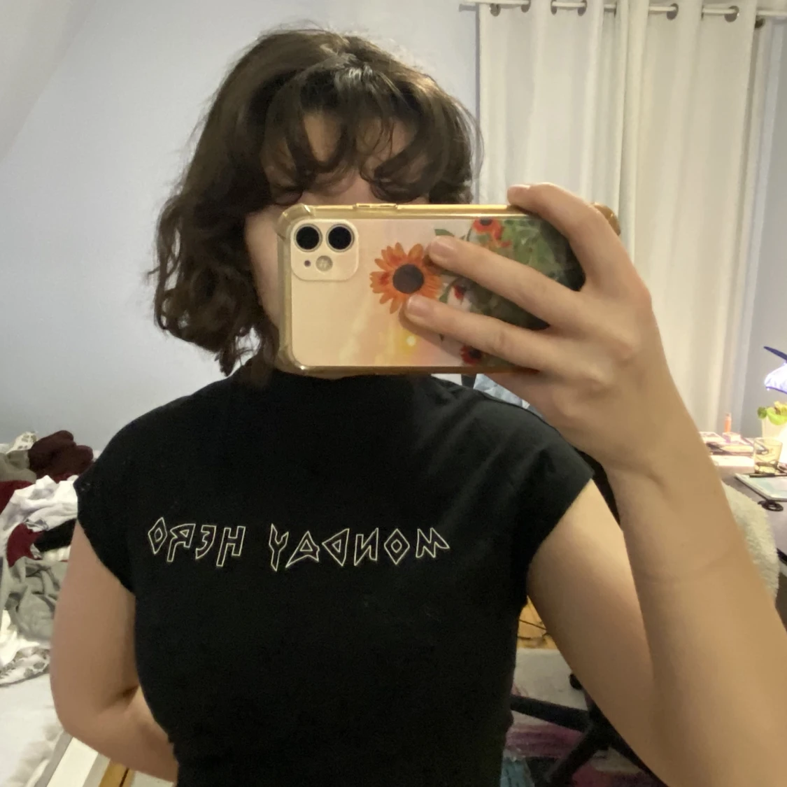 Svart t-shirt med motiv