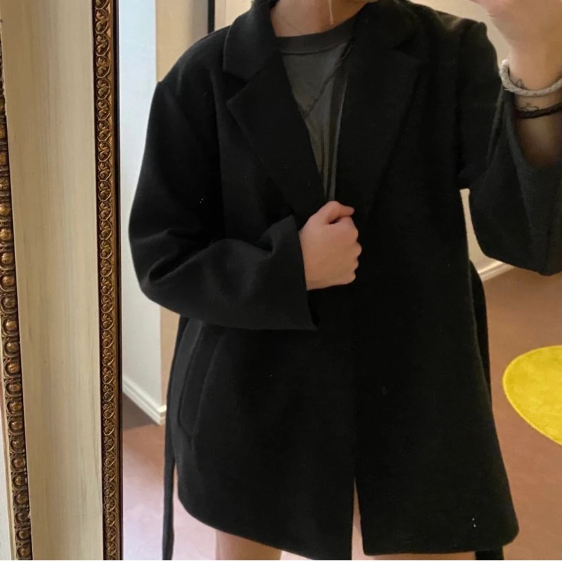 Mörkgrå kort kappa  - 90