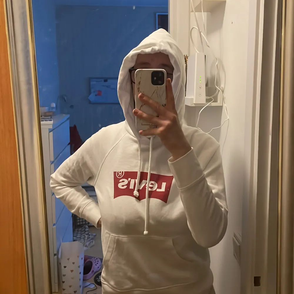 Märkes hoodie i bra skick, köparen står för frakten . Hoodies.