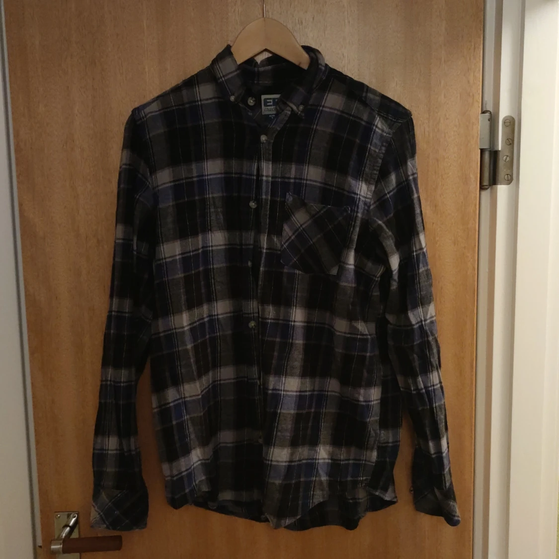 Blå flannel skjorta s