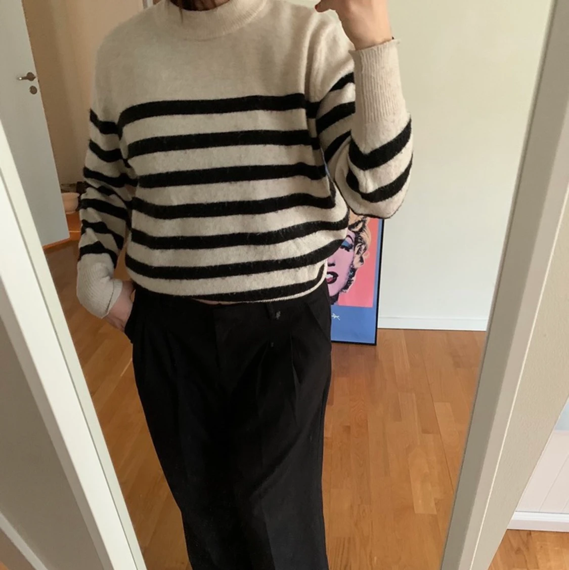 Stickad randig tröja  - 91