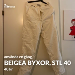 Beiga byxor - Använda en gång, storlek 40