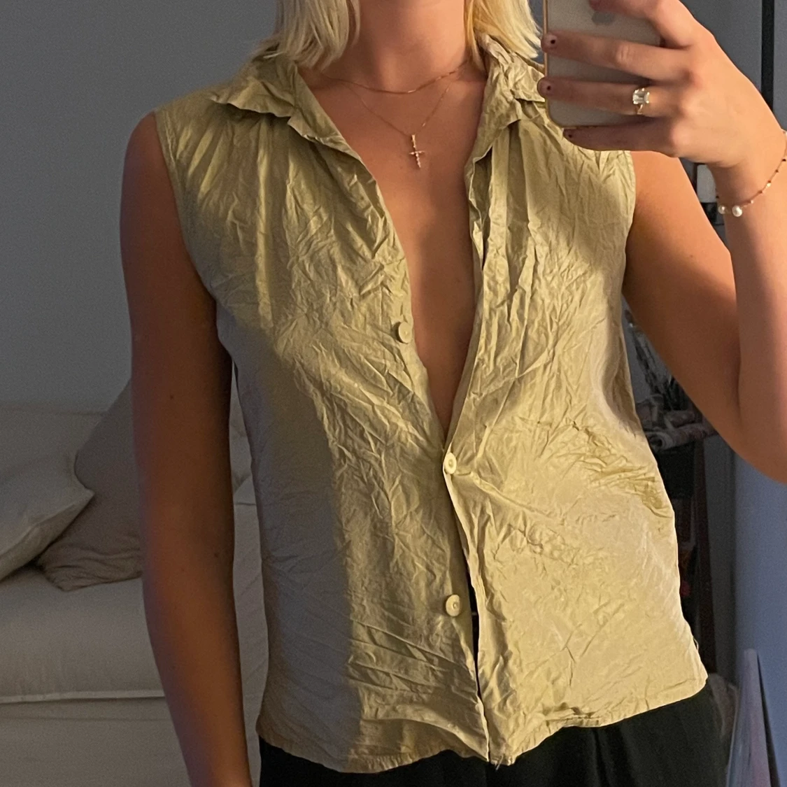 Grön skimrig topp - 91