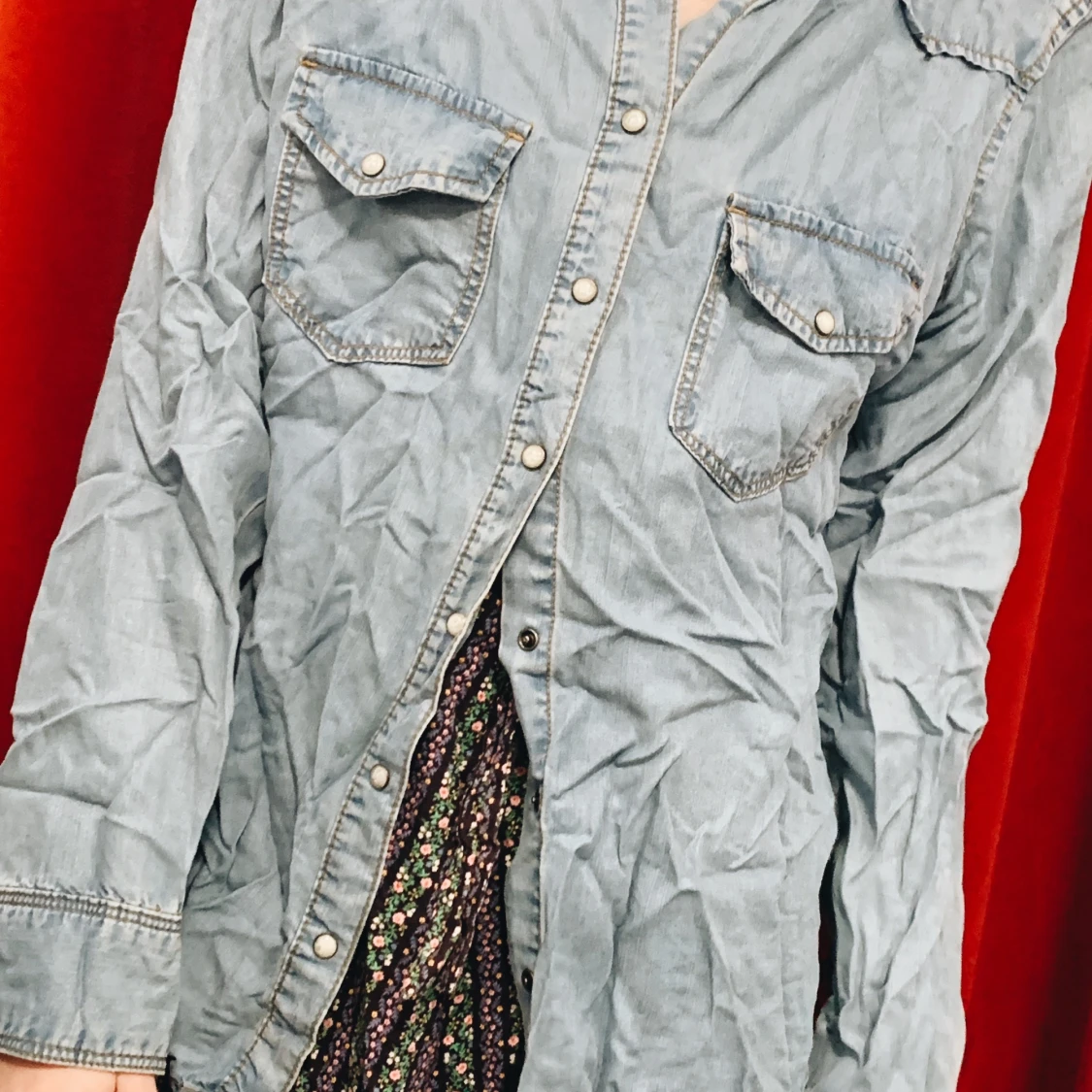 blå jeansskjorta - 90