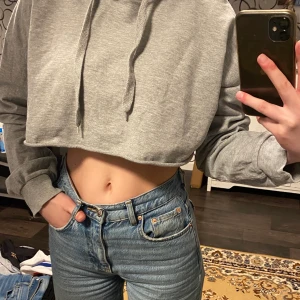 Grå hoodie - Klippt hoodie från lager 157. Frakt 62kr