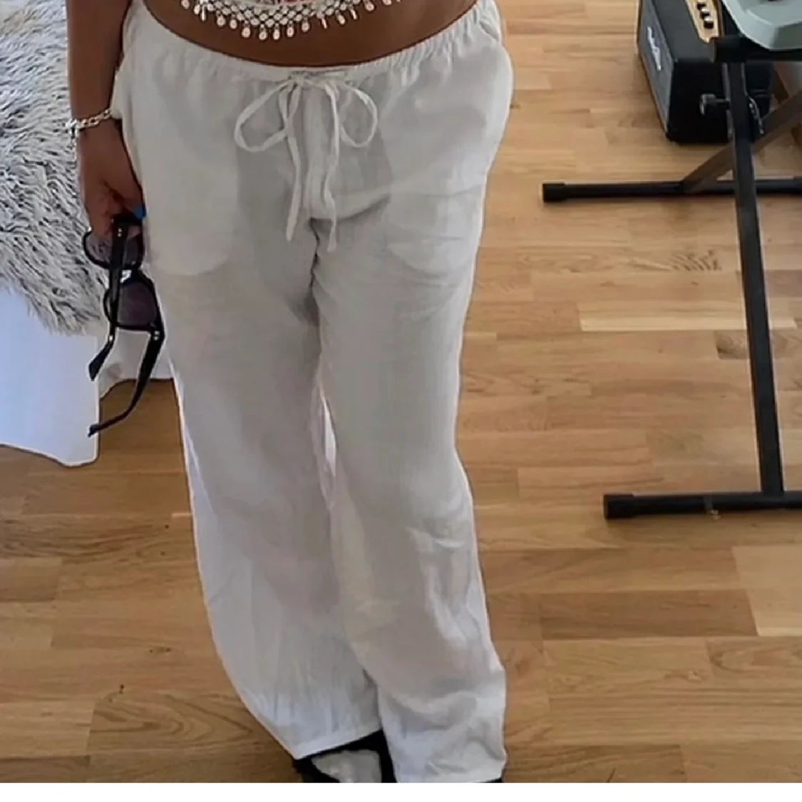 Lågmidjade linnebyxor - 90