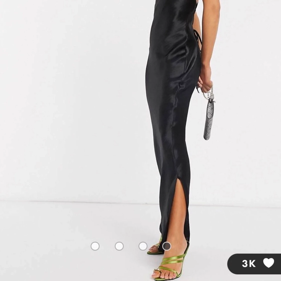 Svart Maxiklänning i satin - 91