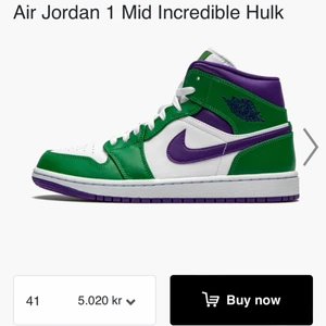 Jordan 1 mid incredible hunk strl 38.5 - Använda 2gånger. Otroligt sköna, säljer för det inte används mer. 