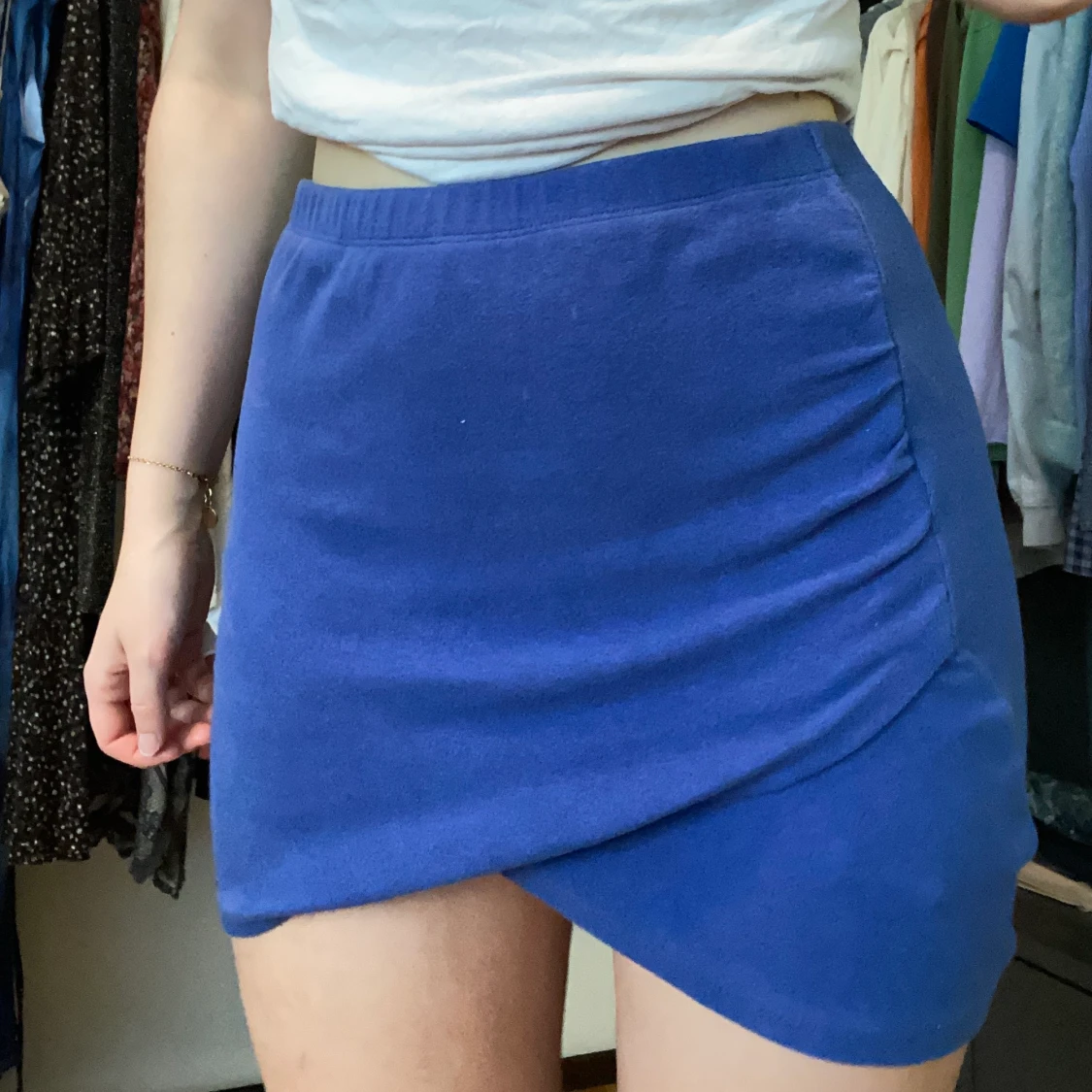 Blå kort kjol  - 90