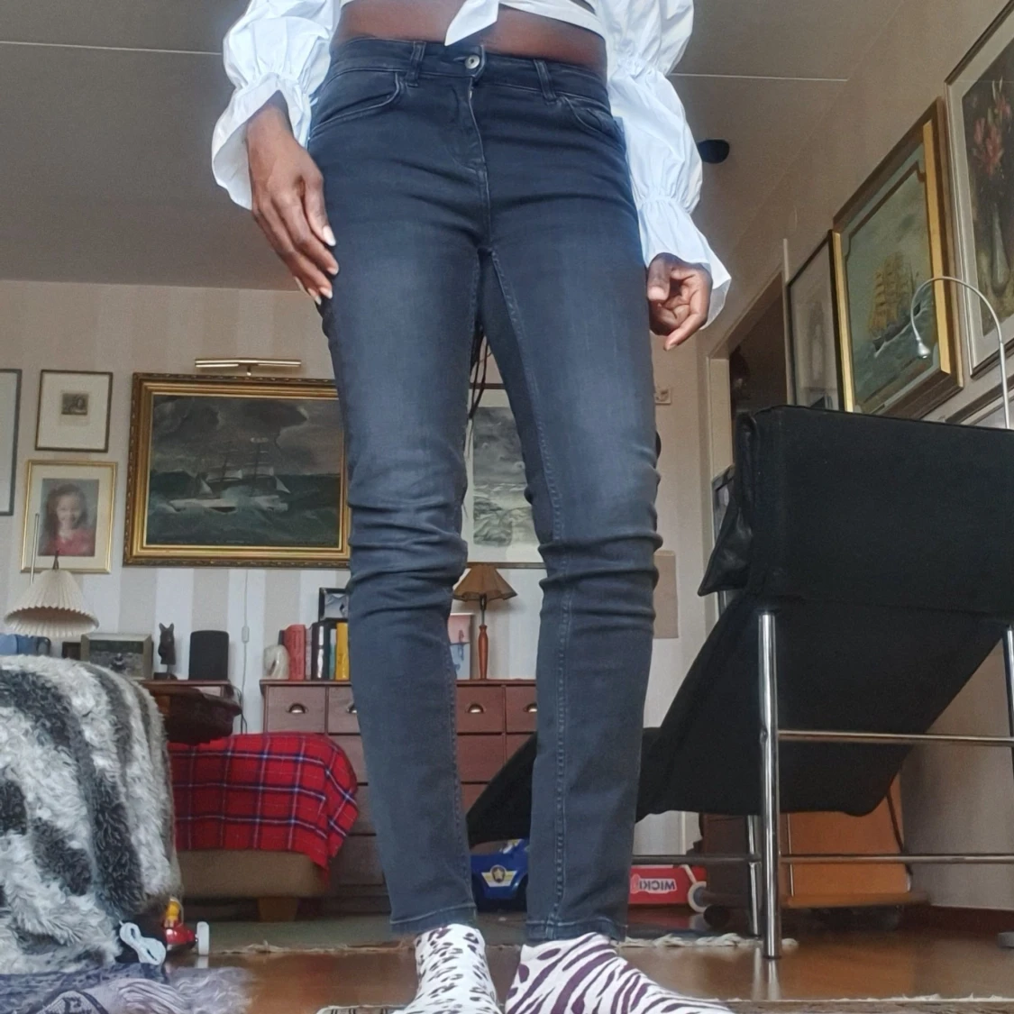 Zara långmidjan jeans byxa - 90