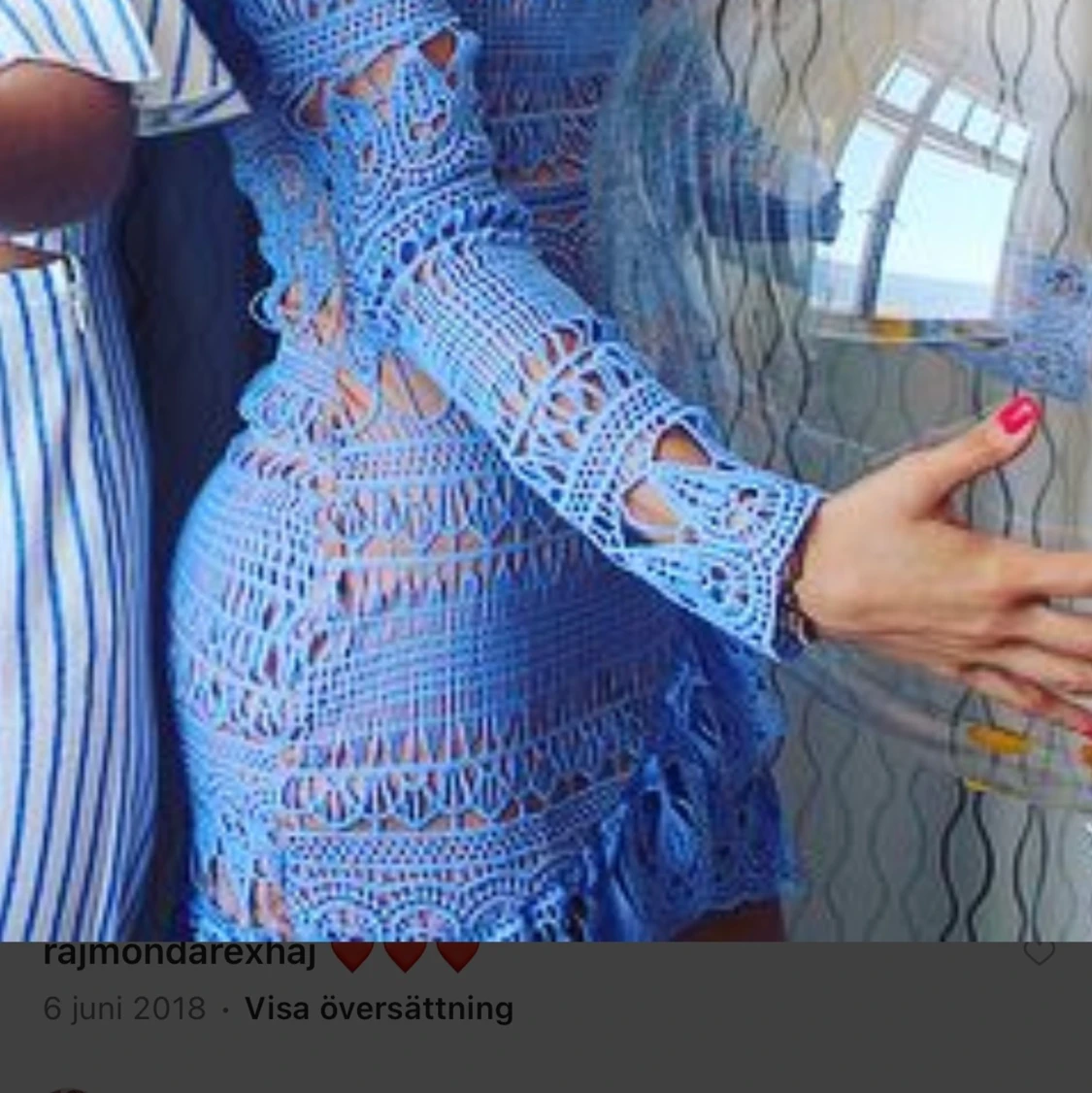 Missguided blå spetsklänning 34 superfin - 90