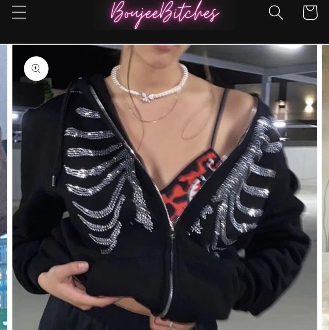 Rhinestone skull hoodie