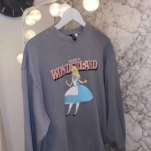 En sweatshirt med Alicie in wonderland ifrån Hm. Storlek xs men passar också s. Använd ett fåtal gånger och priset är ink frakt. 