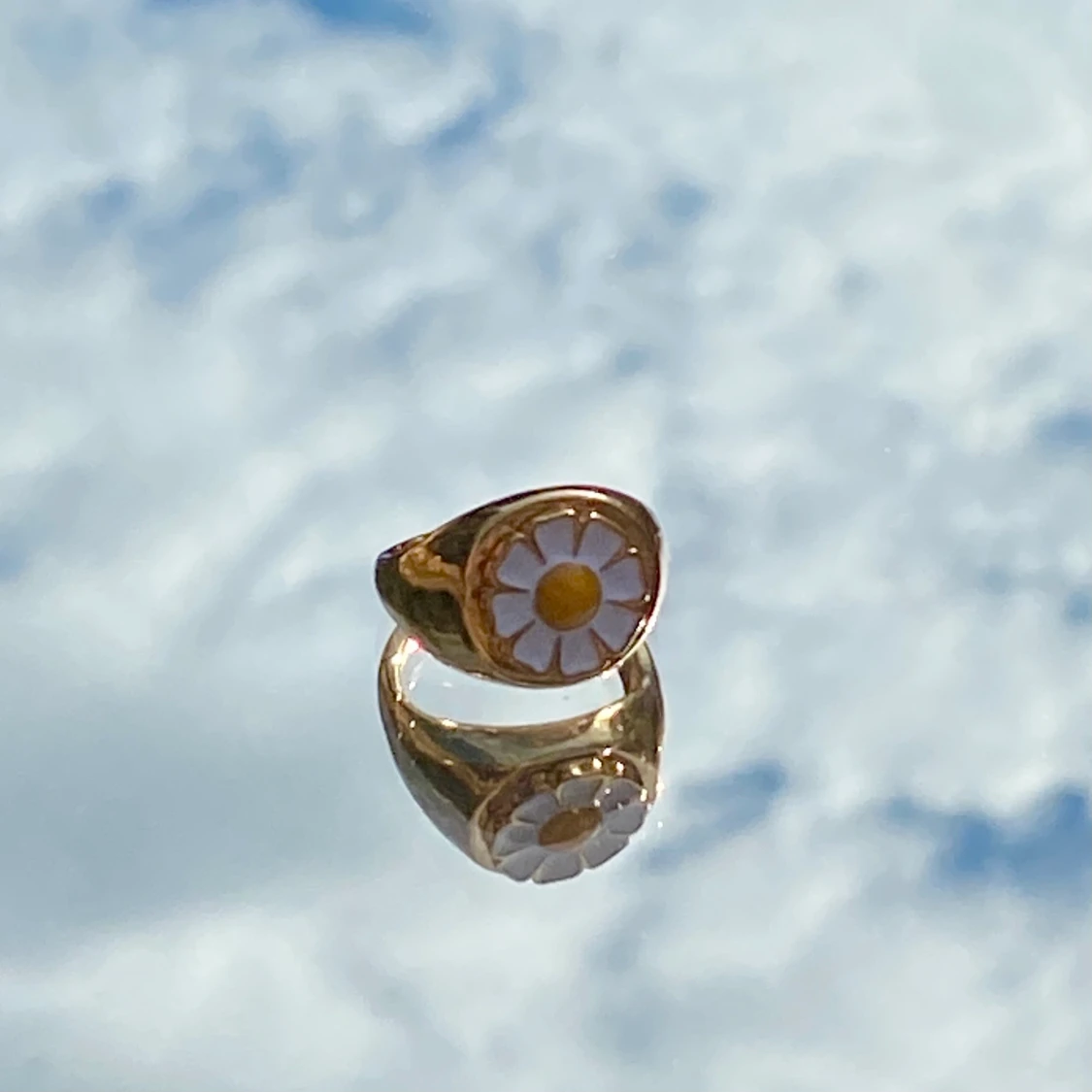 Daisy ring och heart ring