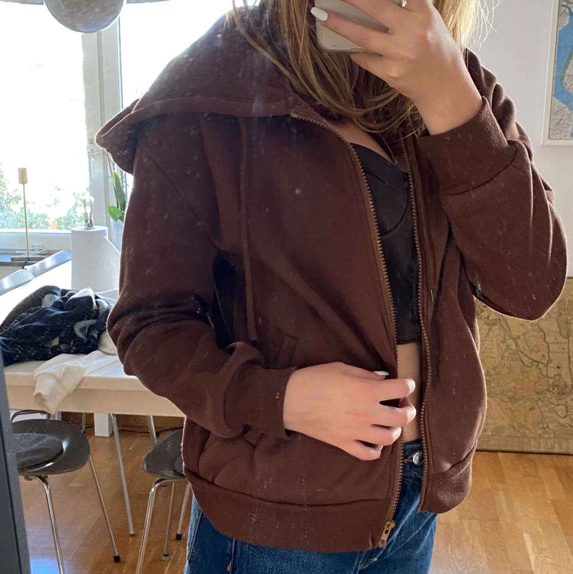 Brun huvtröja  - 90