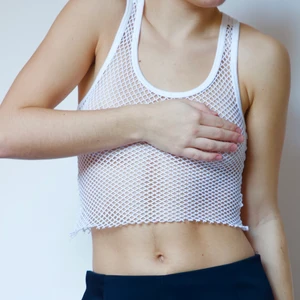 MESH NÄT TOPP VIT - Nätlinne avklippt, XS/S.