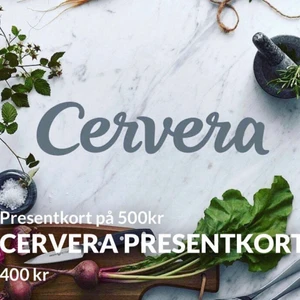 Cervera - Säljer mitt presentkort på cervera för att jag har ingen användning för de! De har alldrig andvänts så de finns 500kr på kortet!          Inköpsdatum 2021-06-05        Presentkortet är giltigt i tre år!  Lappen för koden är kvar! (Om du vill ha de bevisat så kan jag skicka bild )
