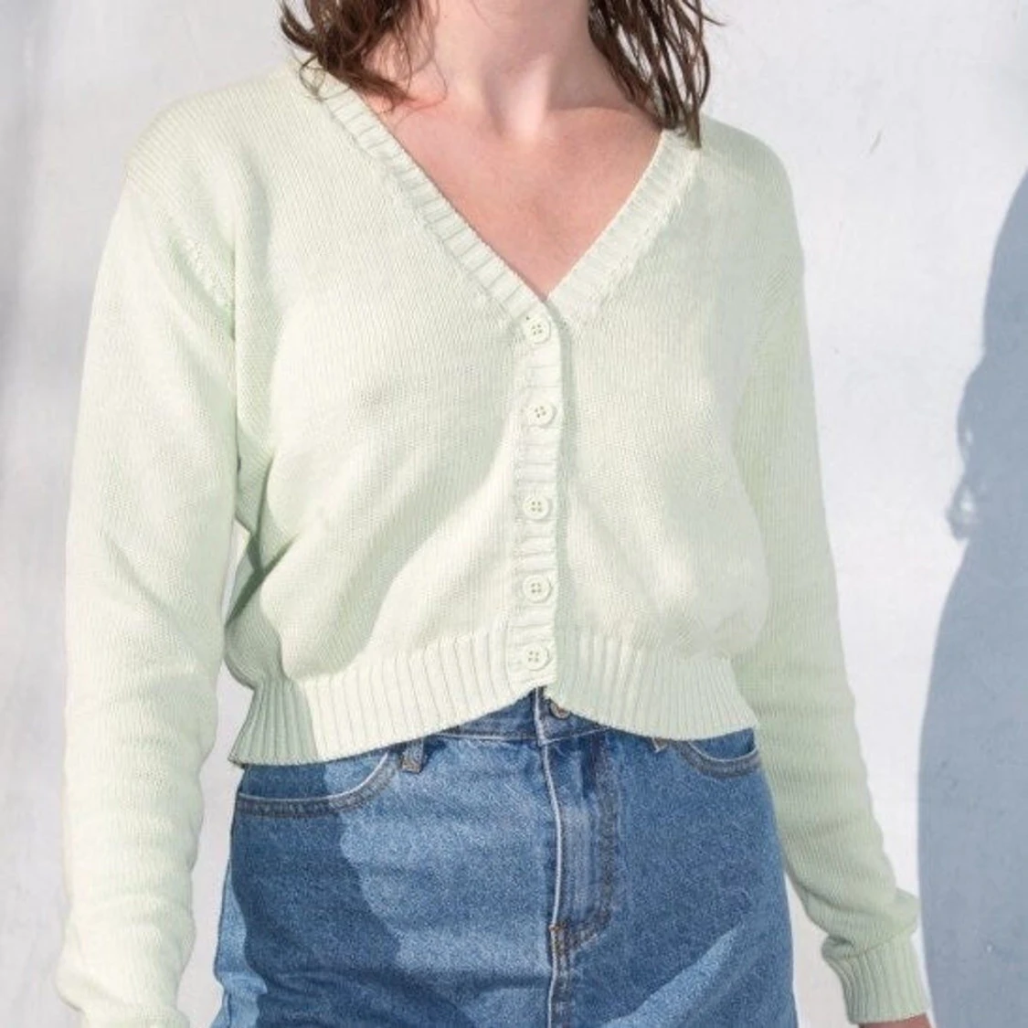 Ljusgrön cardigan - 90