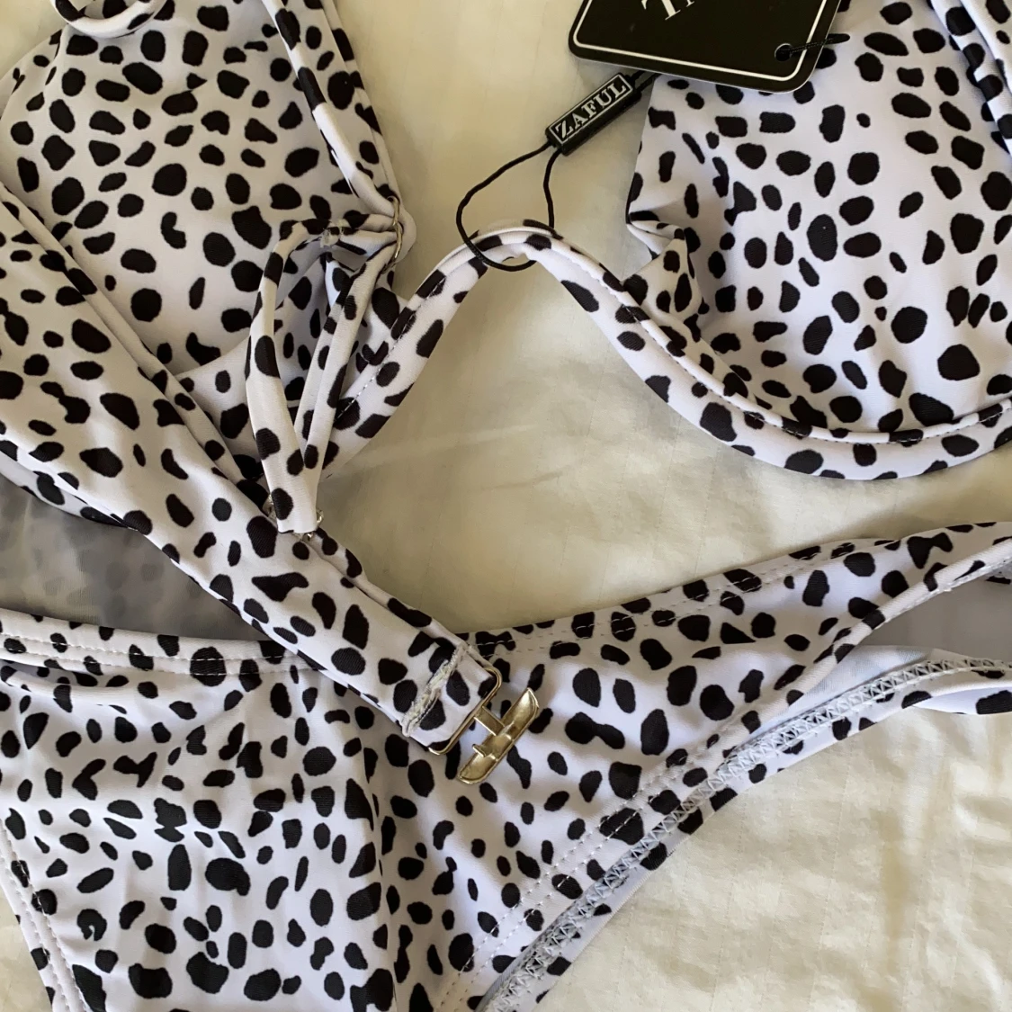 ZAFUL Printed Underwire Bikini - White S - 91