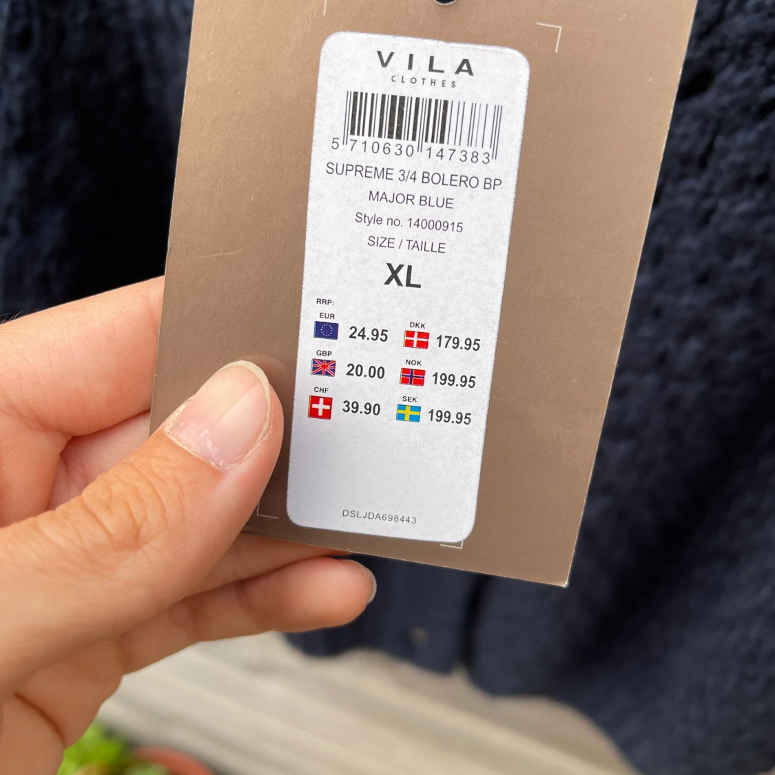 Marinblå cardigan  - 90